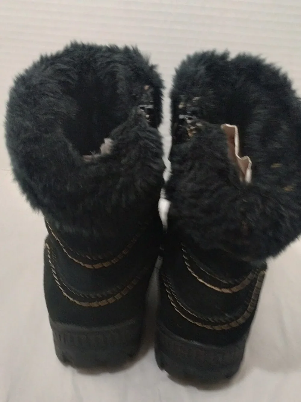 Women’s Baretraps Deelye Black Suede Faux-Fur Ankle Boots